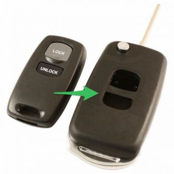 Mazda 2-knops klapsleutel ombouwset - sleutelbaard punt (model 1)