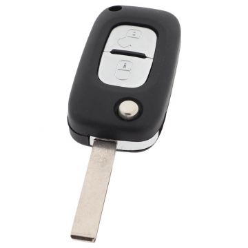 Peugeot 2-button folding key - key blade straight with notch side 