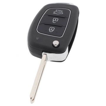Hyundai 3-button folding key - key blade straight with electronics 433MHZ - ID46 transponder for Hyundai I20