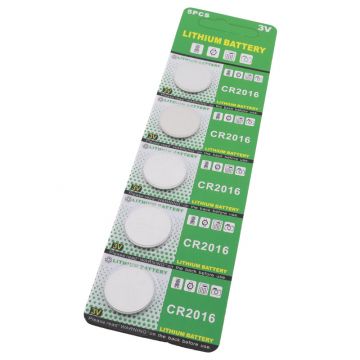 Knoopcelbatterij CR2016 - 5 stuks