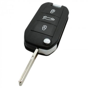 Citroën 3-button folding key - key blade straight with notch side (model 4)