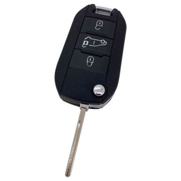 Citroën 3-button folding key - key blade straight with notch side (model 3)