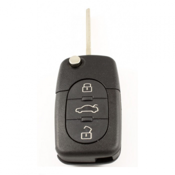 Audi 3-button folding key - key blade straight with electronics 434MHZ - ID48 transponder (model 2) - 231K