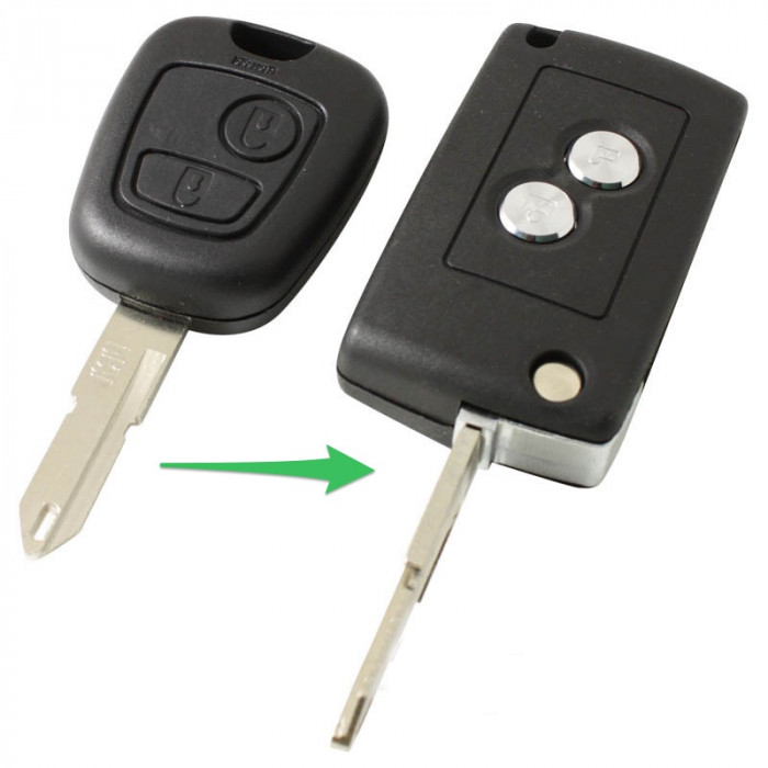 Llave plegable Citroën 2 botones - punta de llave con apertura (kit de conversión) main product photo