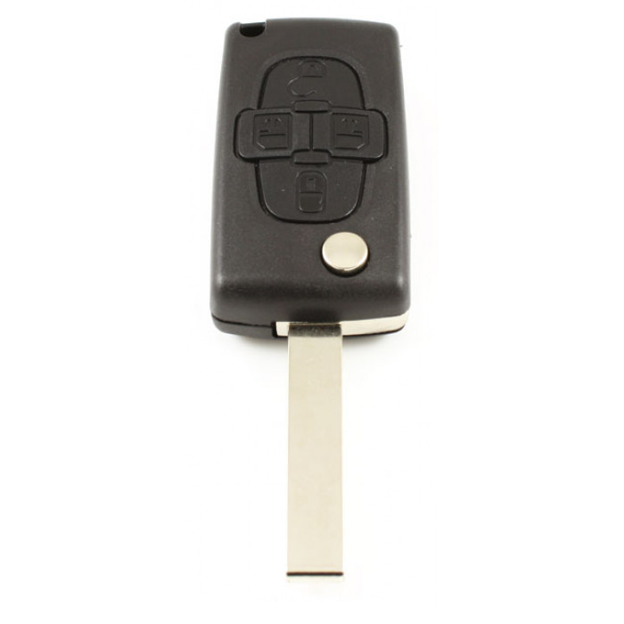 Citroën 4-button folding key - key blade straight with notch side main product photo