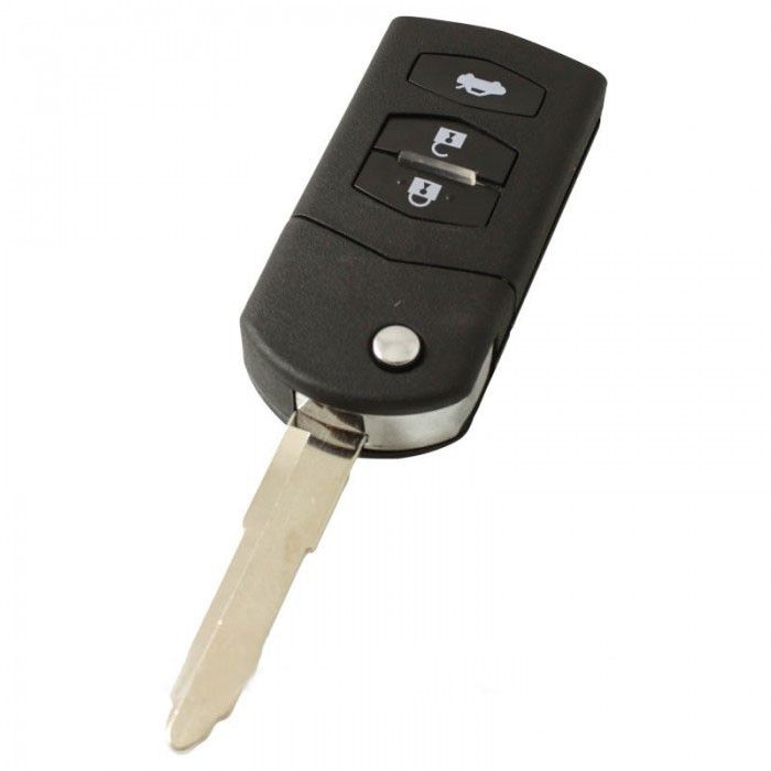 Mazda 3-button folding key - key blade tip with notch right main product photo