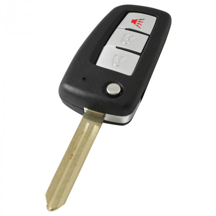 Nissan 3-button folding key housing - key blade tip with notch right main product photo