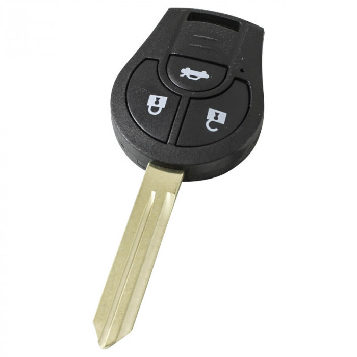 Nissan 3-button key housing - key blade tip with notch left main product photo