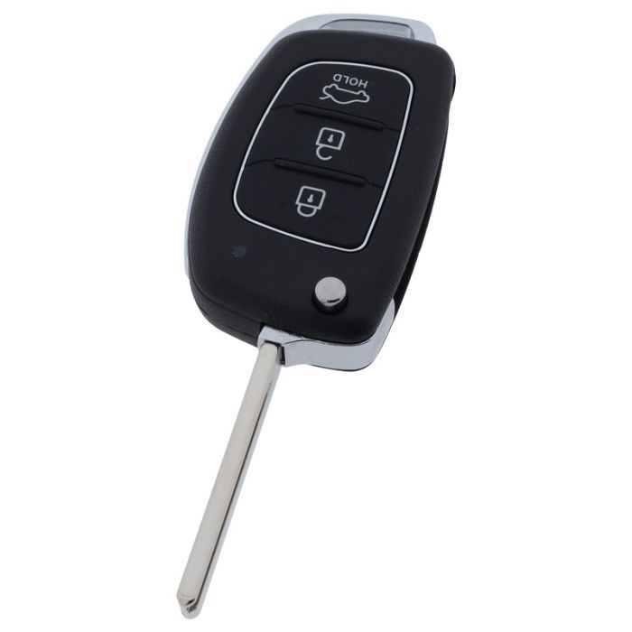 Hyundai 3-button folding key - key blade straight with notch right for Hyundai i20, Hyundai Tucson, Hyundai Santa Fe among others main product photo