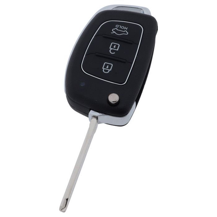 Llave plegable Hyundai de 3 botones - punta de la llave con muesca a la izquierda para Hyundai i10 y Hyundai Elantra main product photo