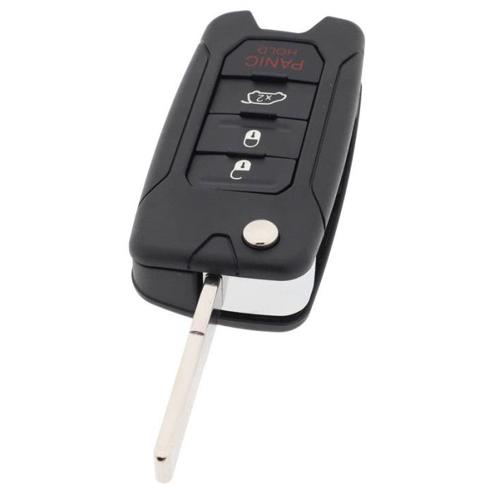 Jeep 3-button folding key with panic button - key blade straight main product photo