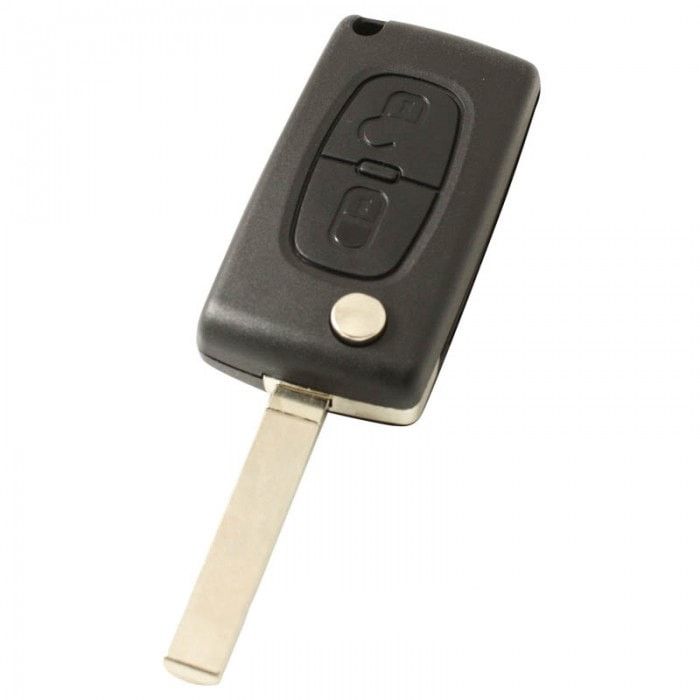 Llave plegable Citroën 2 botones - llave extraíble recta con electrónica 433MHZ - transponder PCF7941 - batería en chip main product photo