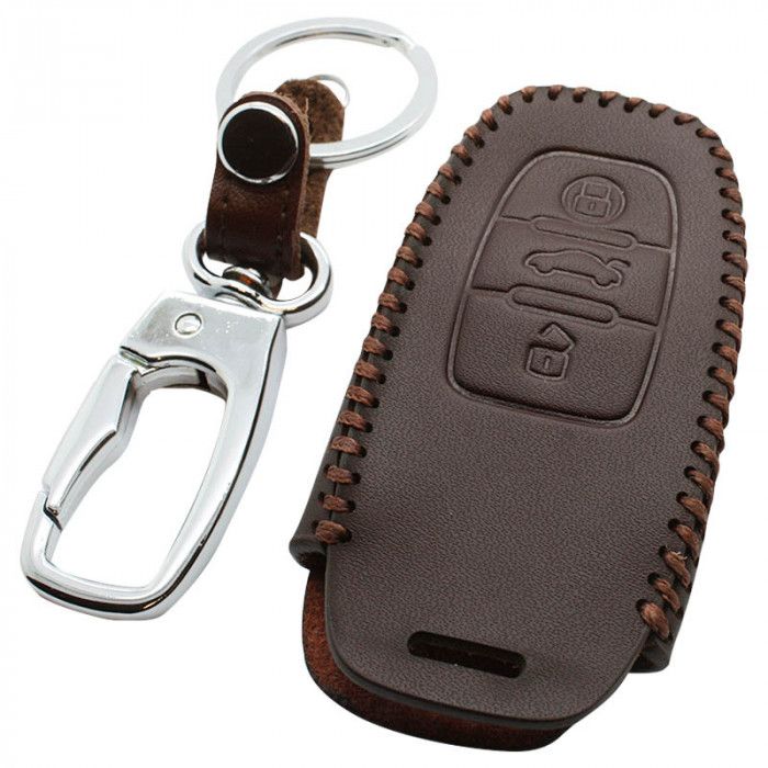 Audi 3-button smart key cover - brown main product photo