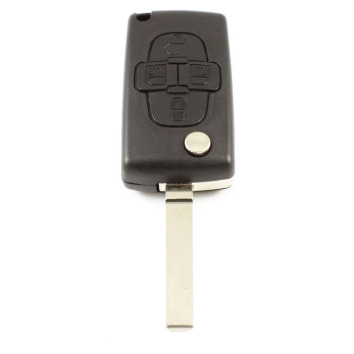 Citroën 4-button folding key - key blade straight - no space for battery main product photo